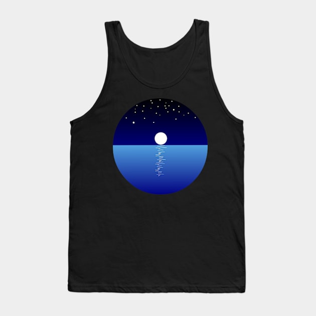 BY THE MOON, LAKE, BRIGHTNESS OF THE MOON, STARRY SKY Tank Top by RENAN1989